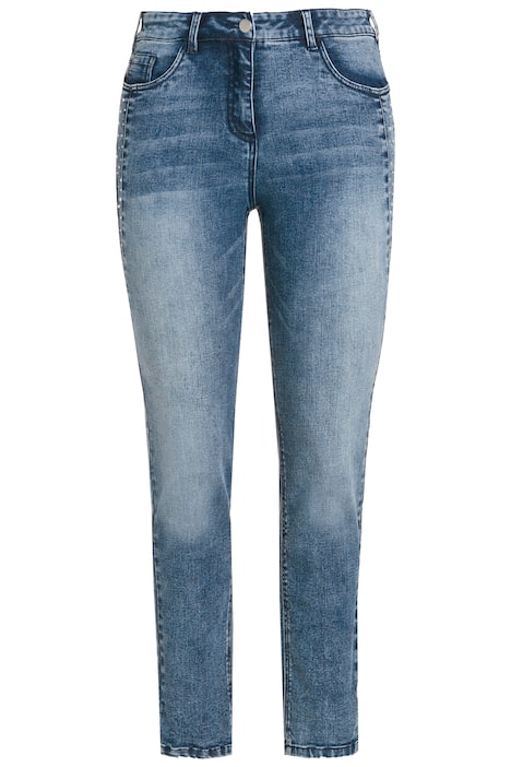 Džíny Sarah, ozdobné kamínky, úzké nohavice, vysoký pas