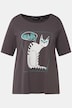 MIAU Cat Print Glitter Stone A-line Fit Stretch Tee