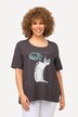 MIAU Cat Print Glitter Stone A-line Fit Stretch Tee