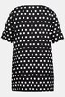 T-shirt, stippen, rimpeling, hartvormige hals, korte mouwen