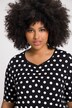 T-shirt, stippen, rimpeling, hartvormige hals, korte mouwen