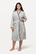 Stripe Edge Long Wrap Style Cotton Blend Bathrobe