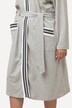 Stripe Edge Long Wrap Style Cotton Blend Bathrobe
