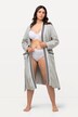 Stripe Edge Long Wrap Style Cotton Blend Bathrobe