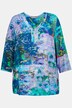 Tunika w pikselowy wzór, suwak, dekolt w szpic, rękaw 3/4