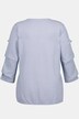 Strukturalna bluza, oversizowy krój, dekolt w szpic, rękaw 3/4