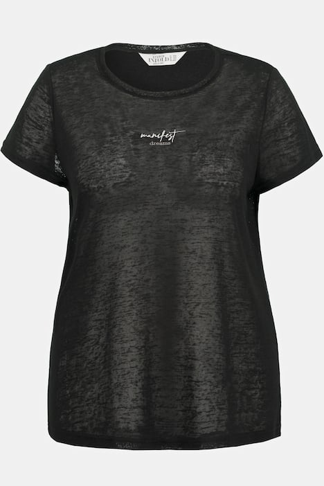 T-Shirt, Classic Fit, Flammjersey, Stick Statement, Rundhals, Halbarm