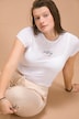 T-Shirt, Classic Fit, Flammjersey, Stick Statement, Rundhals, Halbarm