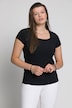T-Shirt, Rippjersey, Slim Fit, Carree-Ausschnitt, Halbarm