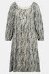 Zebra-Kleid, A-Line, Carree-Ausschnitt, Langarm, Jersey-Unterkleid