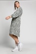 Zebra-Kleid, A-Line, Carree-Ausschnitt, Langarm, Jersey-Unterkleid