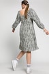 Zebra-Kleid, A-Line, Carree-Ausschnitt, Langarm, Jersey-Unterkleid