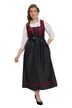 Dirndl, žakár, šněrování, bez rukávů, široká sukně, saténová zástěra