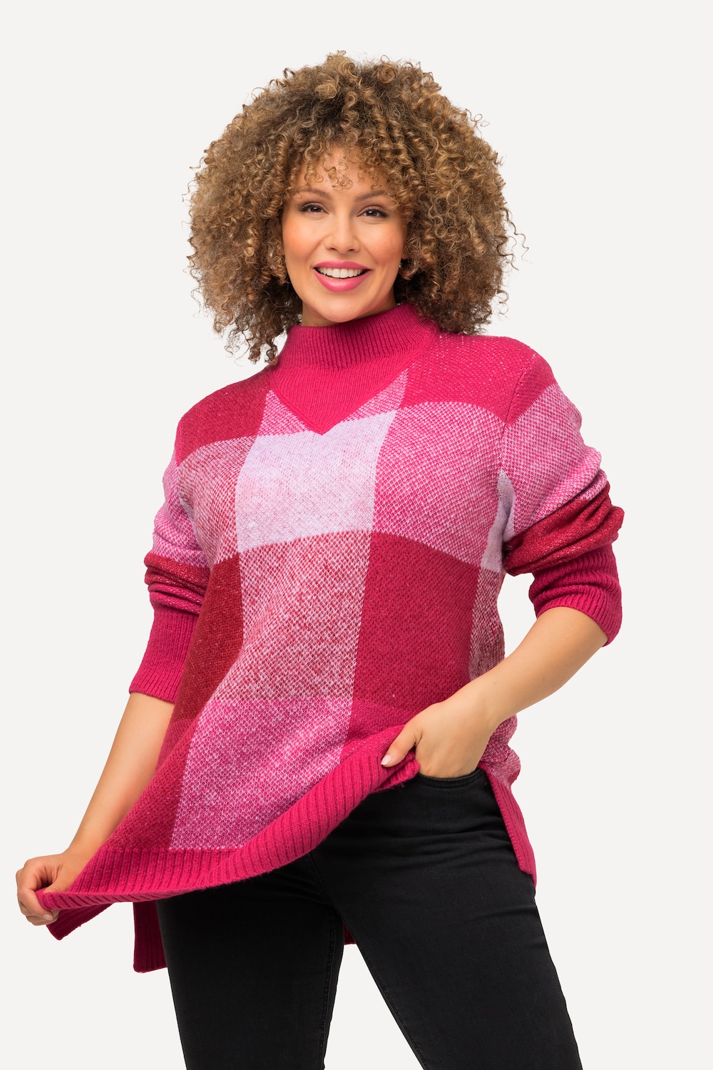 Grote Maten Pullover, Dames, roze, Maat: 54/56, Synthetische vezels, Ulla Popken