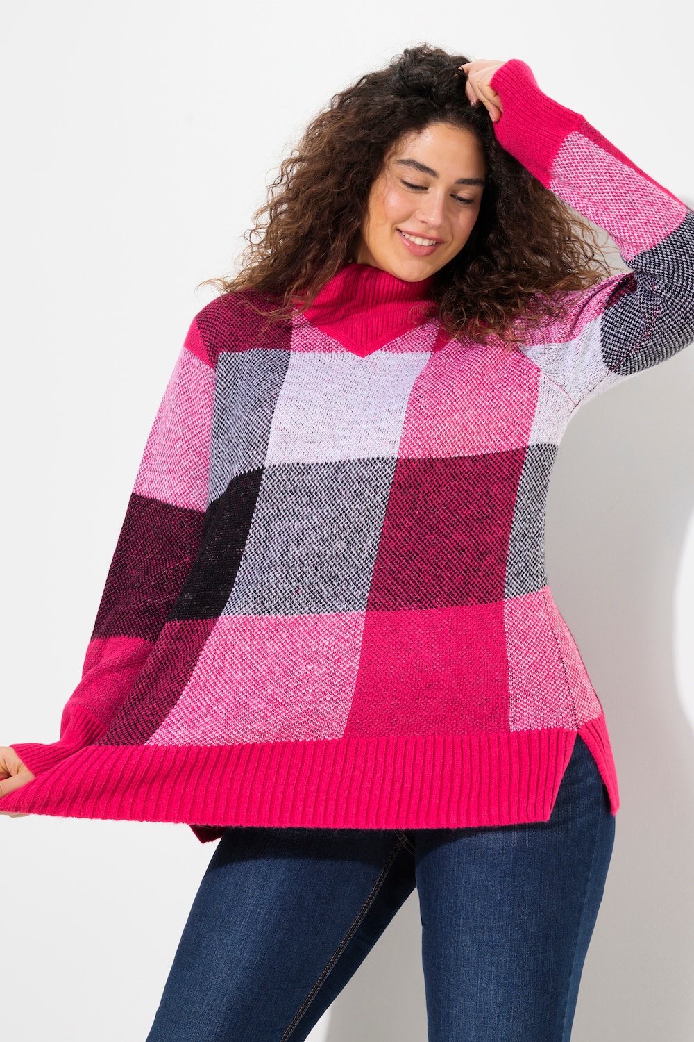 Große Größen Pullover, Damen, rosa, Größe: 58/60, Synthetische Fasern, Ulla Popken