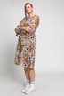Blumen-Kleid, A-Line, Carree-Ausschnitt, Langarm, Jersey-Unterkleid
