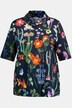 Slinkyshirt, Blüten, A-Linie, Rollkragen, Halbarm