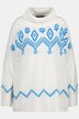 Norweger-Pullover, Oversized, Rollkragen, Langarm