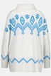 Norweger-Pullover, Oversized, Rollkragen, Langarm