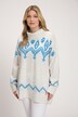 Norweger-Pullover, Oversized, Rollkragen, Langarm