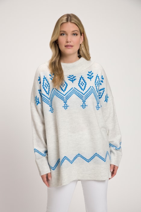 Mode Sweaters Sweaters met korte mouwen Hollister Sweater met korte mouwen wolwit-lichtgrijs volledige print 
