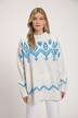 Norweger-Pullover, Oversized, Rollkragen, Langarm