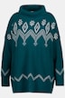 Norweger-Pullover, Oversized, Rollkragen, Langarm