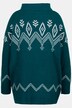 Norweger-Pullover, Oversized, Rollkragen, Langarm