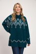 Norweger-Pullover, Oversized, Rollkragen, Langarm
