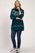 Norweger-Pullover, Oversized, Rollkragen, Langarm