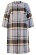 Lněné šaty, kostkované, stojáček, 3/4 rukávy