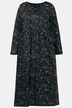 Sukienka z dżerseju, długość midi, gwiazdki, dekolt w szpic, długi rękaw