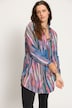 Longbluse, Grafik Print, Hemdkragen, Langarm, Seitenschlitze