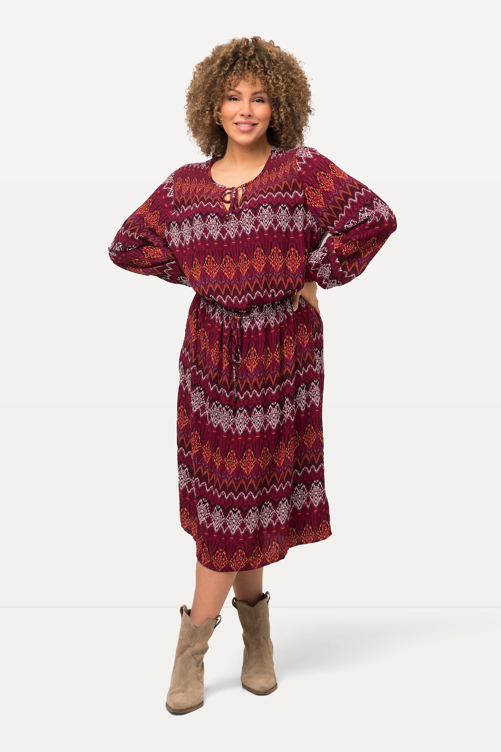 Große Größen Midikleid, Damen, braun, Größe: 54/56, Viskose, Ulla Popken