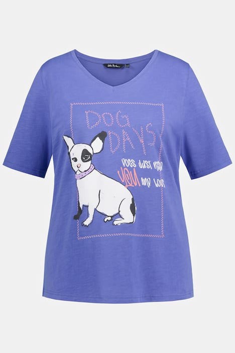 T-Shirt, Hund, Classic, V-Ausschnitt, Halbarm