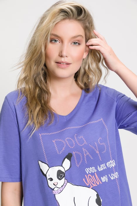 T-Shirt, Hund, Classic, V-Ausschnitt, Halbarm