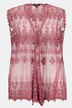 Embroidery Detail Sheer Tulle Open Front Vest
