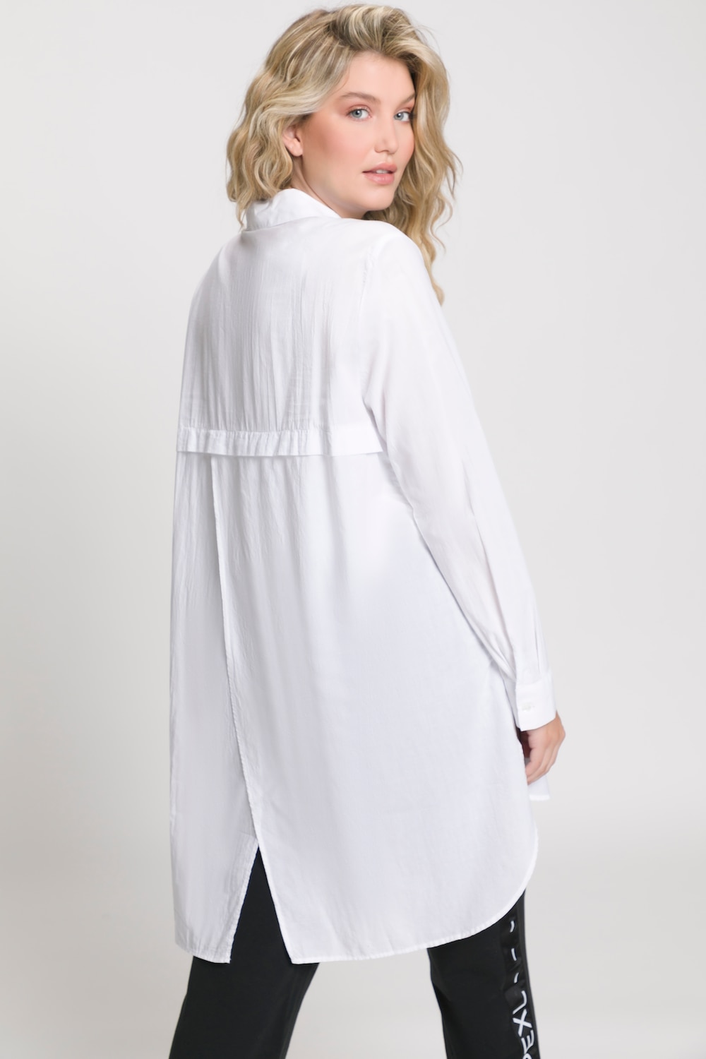 Grote Maten longblouse, Dames, wit, Maat: 50/52, Katoen, Ulla Popken