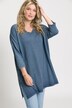 Metallic Edge V-Neck Lightweight Tunic Sweater