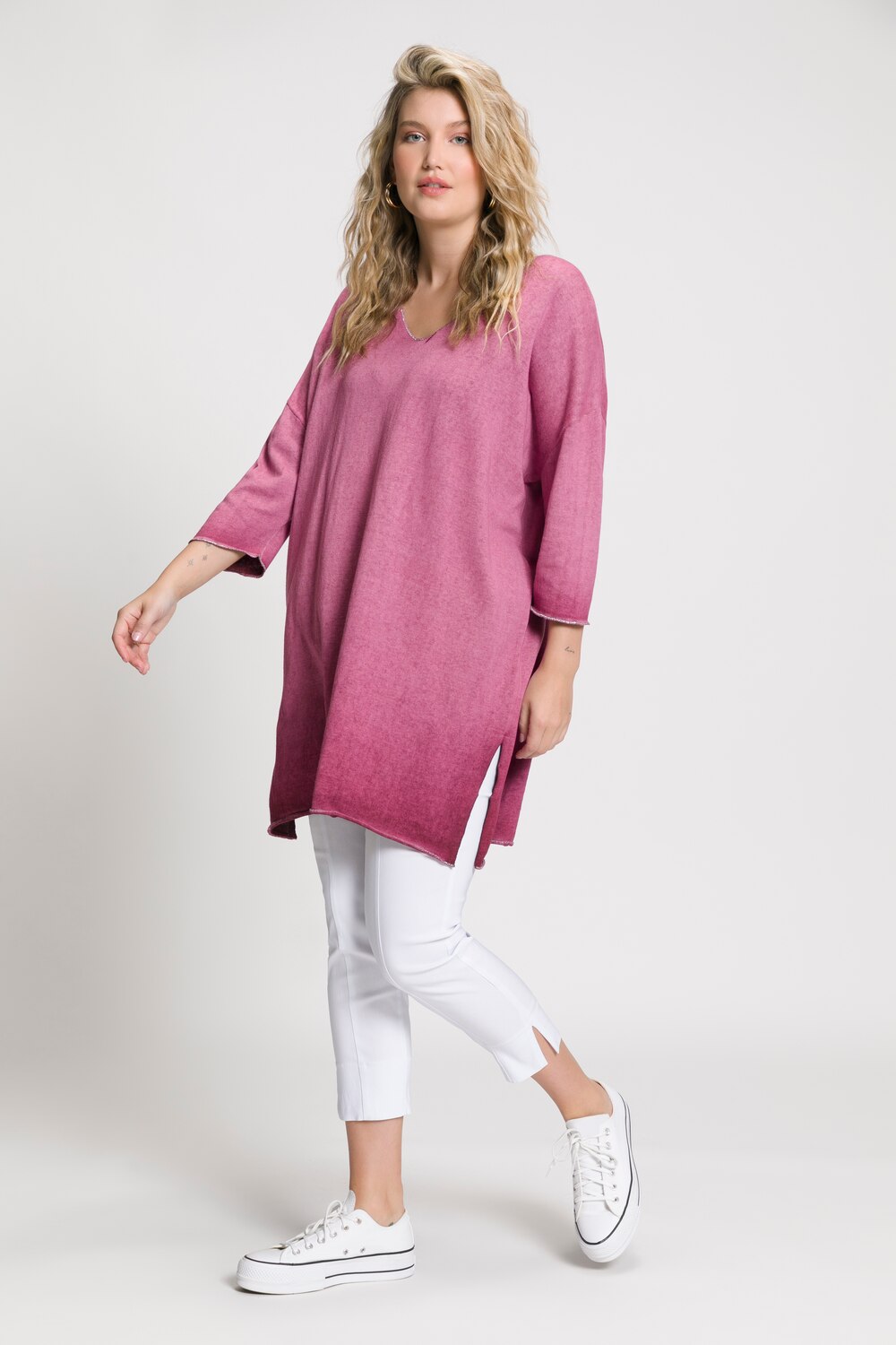 Grote Maten pullover, Dames, roze, Maat: 50/52, Katoen, Ulla Popken