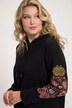 Bluza, kwiaty, kaptur, ozdobne szwy, długi rękaw