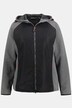Hoodie-Jacke, Rippstruktur, Steppeinsatz, 2-Wege-Zipper
