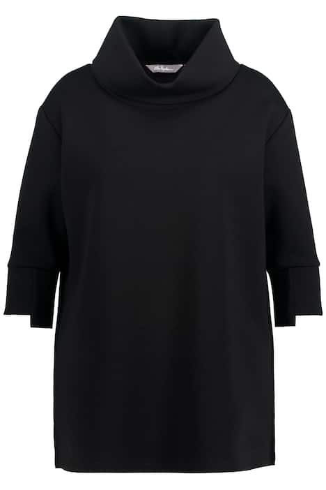 Mikina, stojáček, 3/4 rukávy, asymetrické manžety