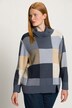 Pullover, Karo, Rollkragen, Langarm, Biobaumwolle