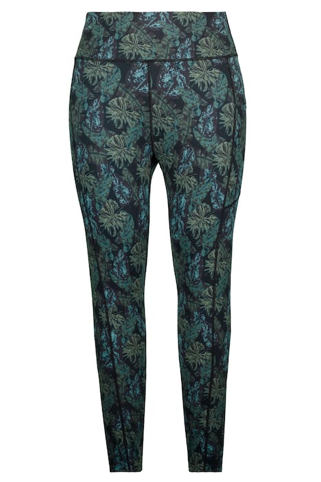 Sportovní kalhoty, legíny, potisk Leaves, elastický pas