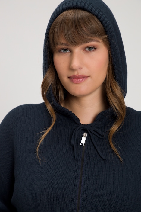 Eco Cotton Zip Front Hooded Sweater | Cardigan | Cardigans