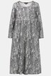 jerseyjurk, midi lengte, animal print, ronde hals, lange mouwen