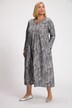 jerseyjurk, midi lengte, animal print, ronde hals, lange mouwen