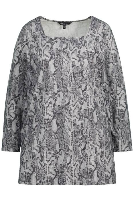 Dlouhé tričko, hadí vzor, hranatý výstřih, dlouhé rukávy