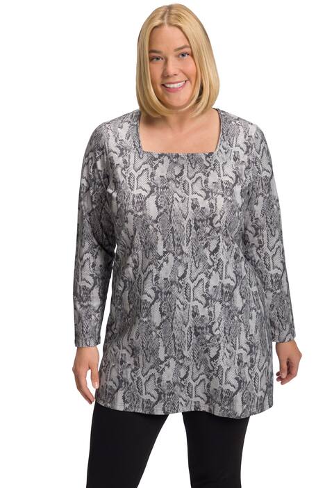 Dlouhé tričko, hadí vzor, hranatý výstřih, dlouhé rukávy